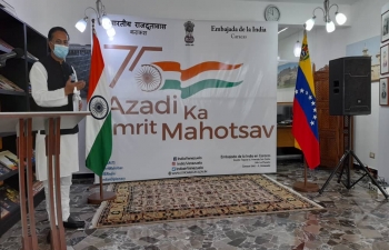 As part of 'Azadi Ka Amrit Mahotsav', Embassy celebrated the 'Pravasi Bharatiya Divas' with participation from the Indian diaspora.  Amb. Abhishek Singh addressed the diaspora informing them about the various initiatives of the Government of India pertaining to Pravasi Bharatiyas